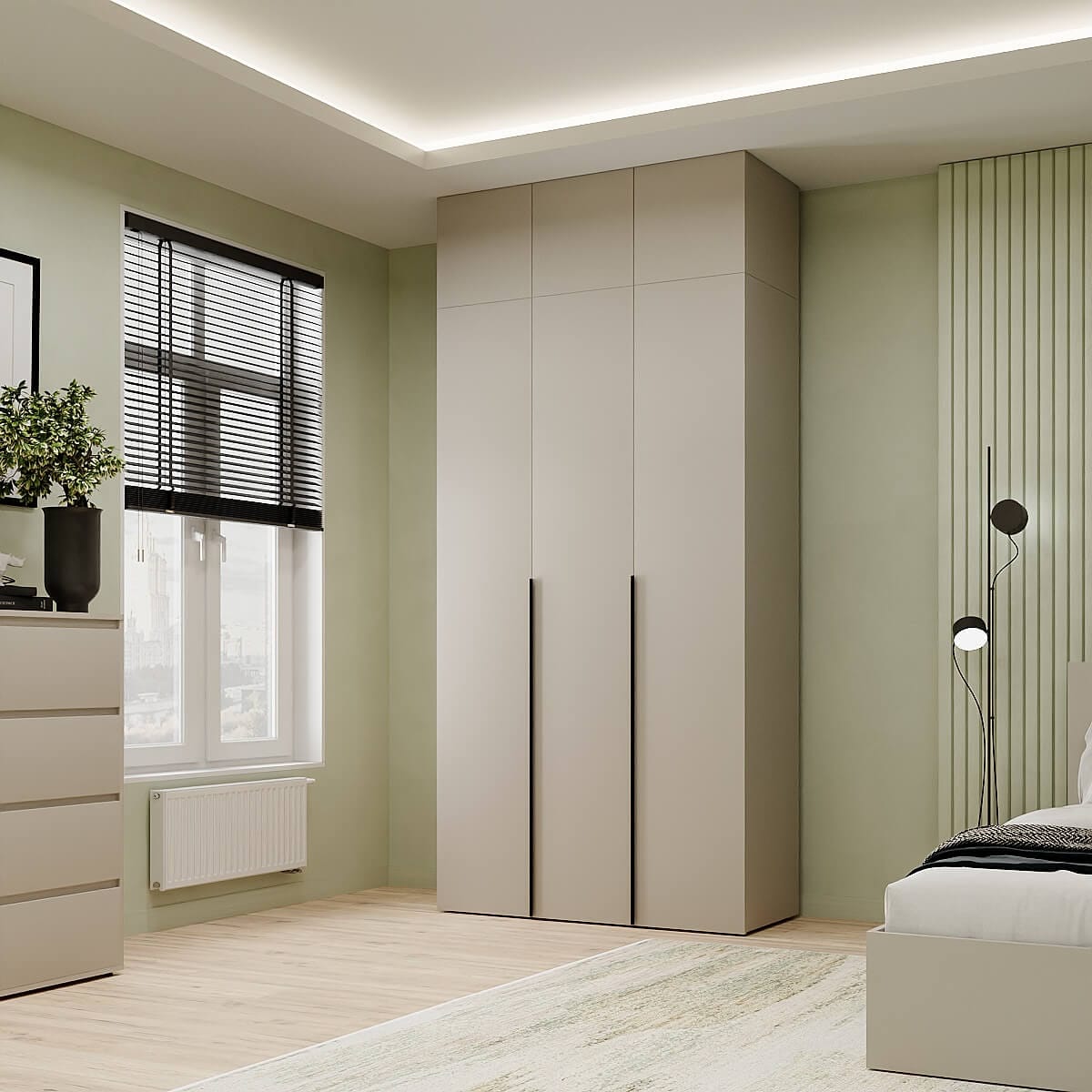 Розпашна тридверна шафа з антресоллю Light №12 120х260x50 см - Кашемир - купити онлайн