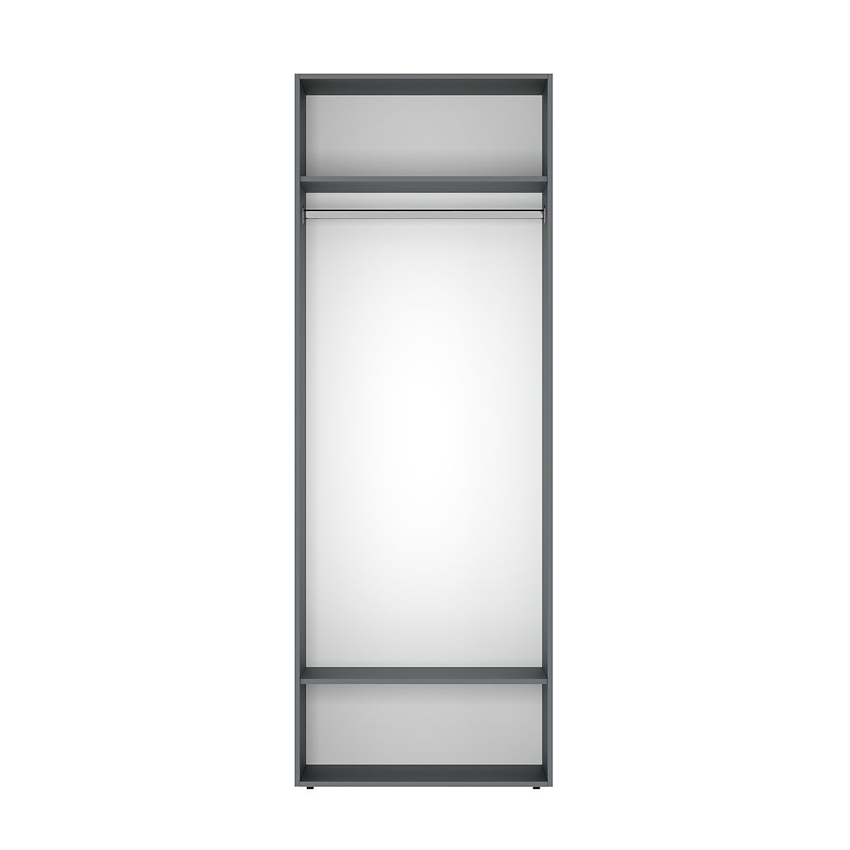 Дводверна розпашна шафа з антресоллю Light №1 80x260x50 см – Графит