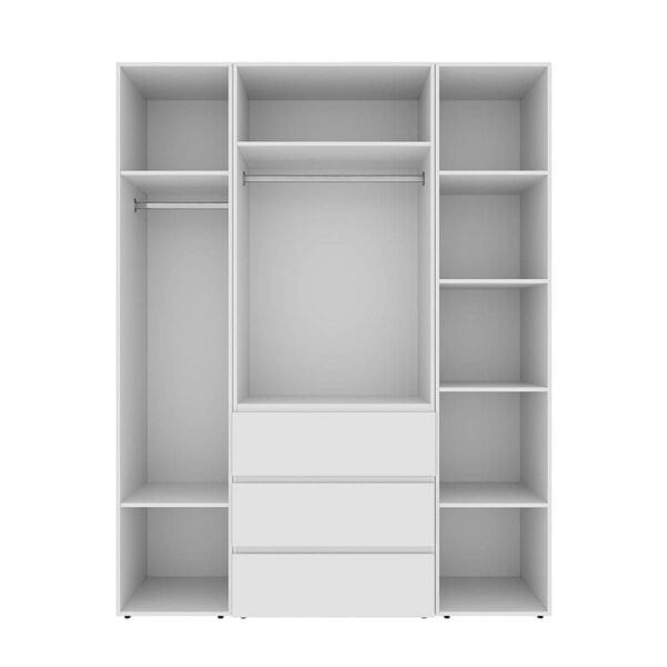 Чотиридверна шафа з антресоллю Light №1 160х260x50 см - Белый бриллиант - купити онлайн