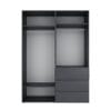 Купить шкаф распашной четырехдверный с антресолями Light №5 160х250x50 см – Графит по 19032 грн Шкаф распашной четырехдверный с антресолями Light №5 160х250x50 см – Графит