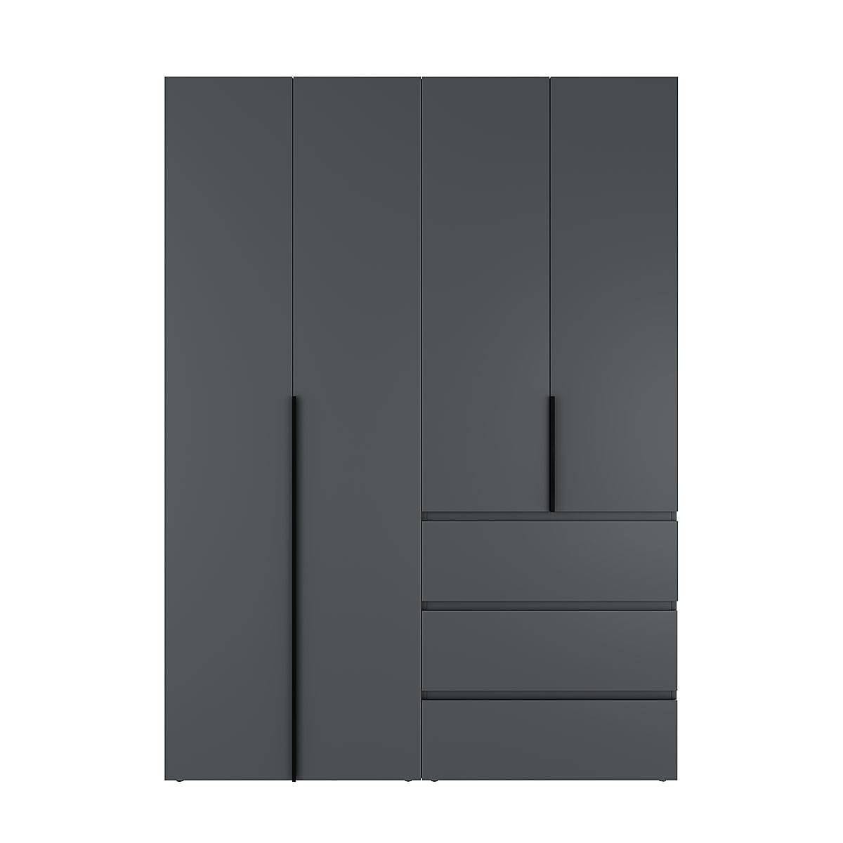 Купить шкаф распашной четырехдверный с антресолями Light №5 160х250x50 см – Графит по 19032 грн Шкаф распашной четырехдверный с антресолями Light №5 160х250x50 см – Графит