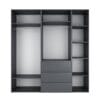 Шкаф распашной пятидверный с антресолями Light №4 200х250x50 см – Графит