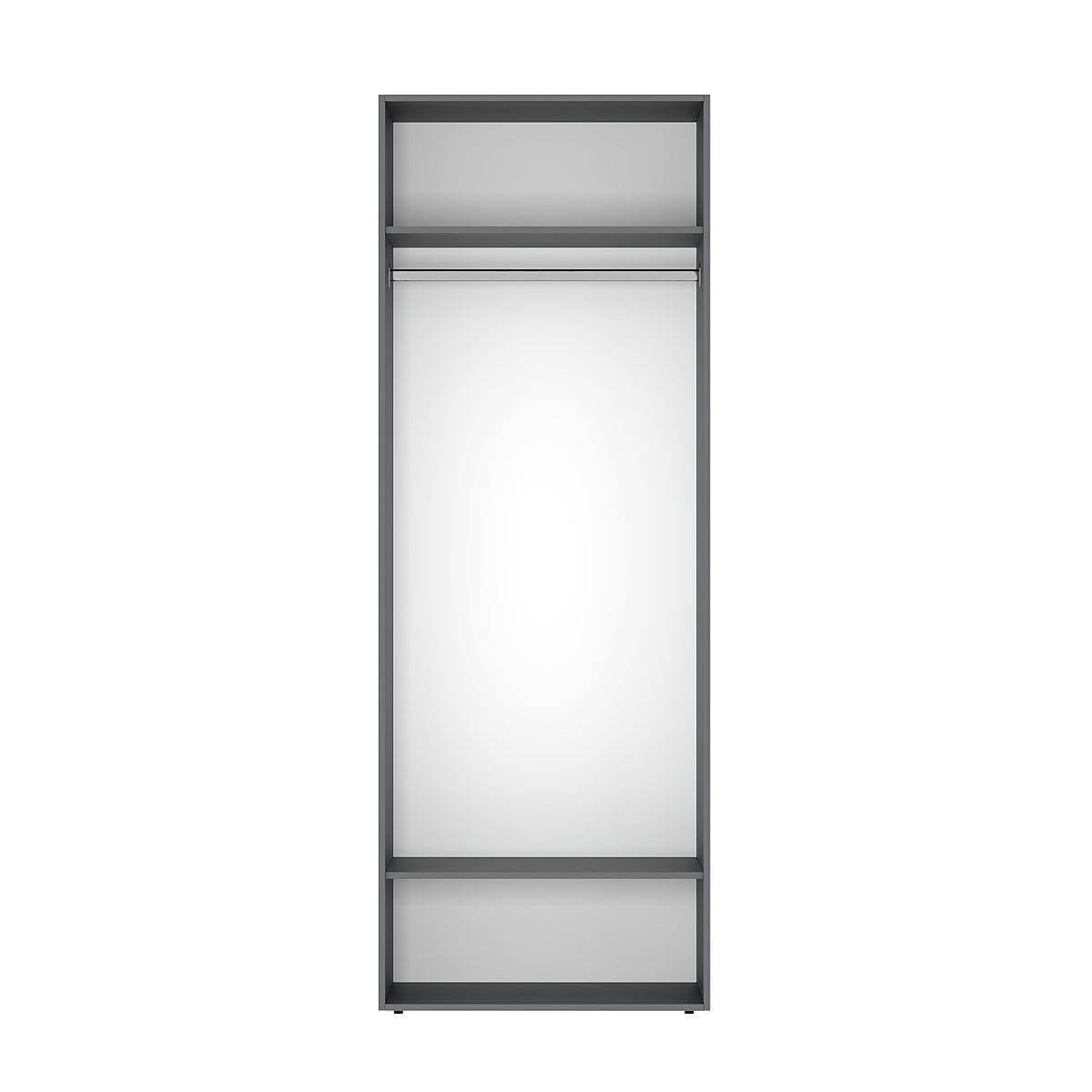 Купить двухдверный распашной шкаф с антресолью Light №1 80x260x50 см – Графит по 9012 грн Двухдверный распашной шкаф с антресолью Light №1 80x260x50 см – Графит
