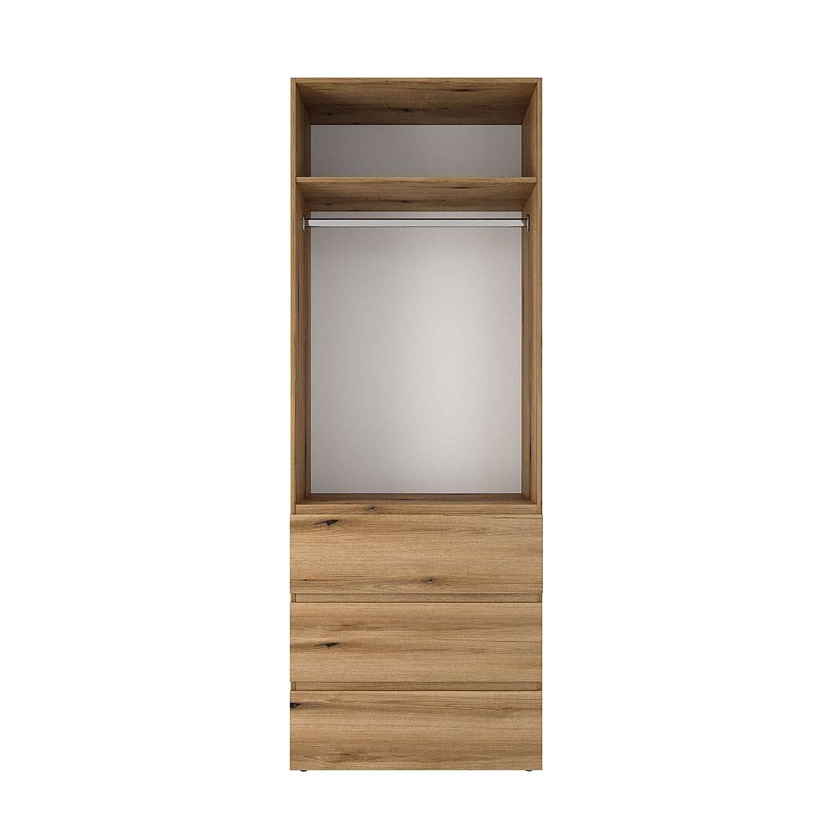 Купить двухдверный шкаф с ящиками и антресолью Light №2 80x250x50 см – Дуб Эвок по 10182 грн Двухдверный шкаф с ящиками и антресолью Light №2 80x250x50 см – Дуб Эвок