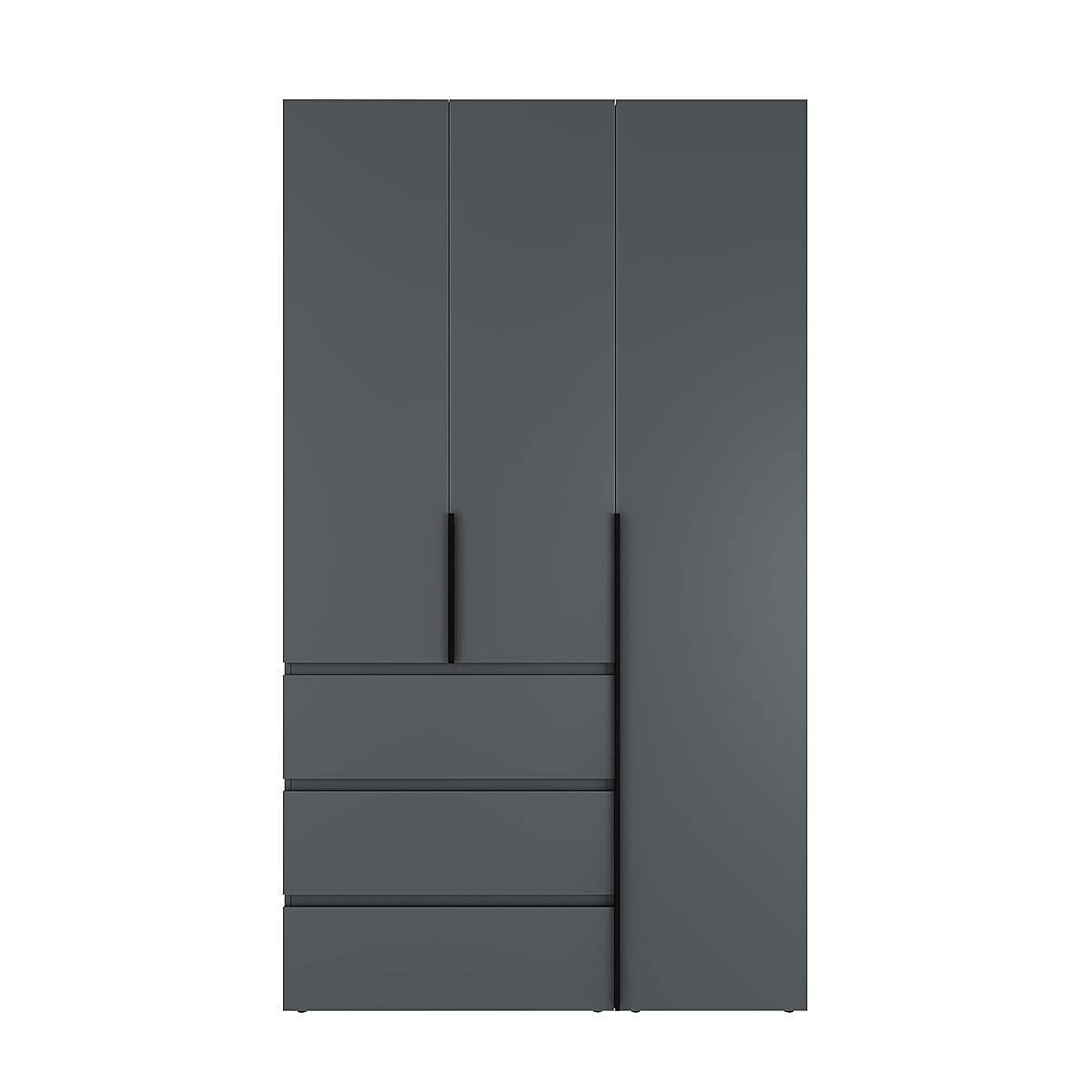 Купить трехдверный распашной шкаф с антресолью Light №2 120х260х50 см – Графит по 16596 грн Трехдверный распашной шкаф с антресолью Light №2 120х260х50 см – Графит
