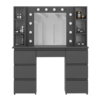 Туалетный столик с зеркалом и подсветкой Kler 120x140/75x43 см - Графіт - купить онлайн